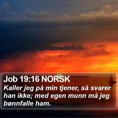 Job 19:16 NORSK Bible Verse Image