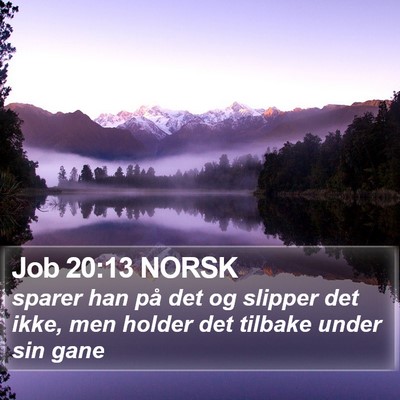 Job 20:13 NORSK Bible Verse Image