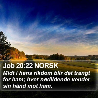 Job 20:22 NORSK Bible Verse Image