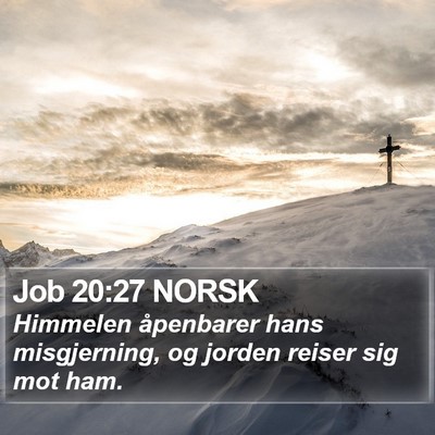Job 20:27 NORSK Bible Verse Image