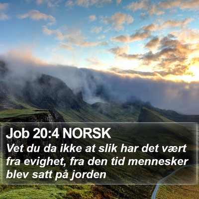 Job 20:4 NORSK Bible Verse Image