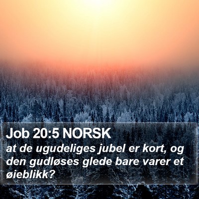 Job 20:5 NORSK Bible Verse Image