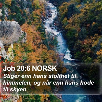 Job 20:6 NORSK Bible Verse Image