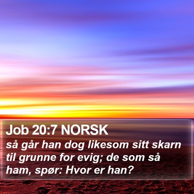 Job 20:7 NORSK Bible Verse Image
