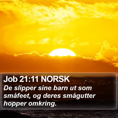 Job 21:11 NORSK Bible Verse Image