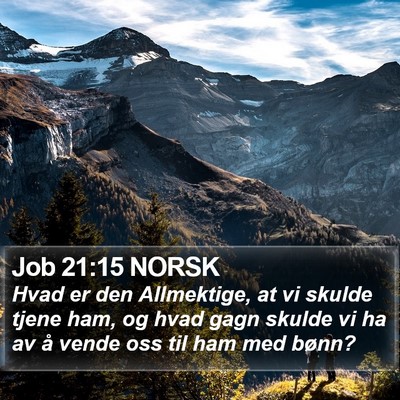 Job 21:15 NORSK Bible Verse Image