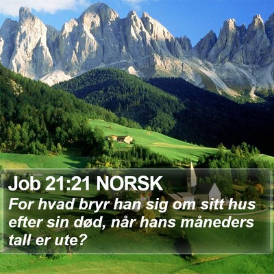 Job 21:21 NORSK Bible Verse Image