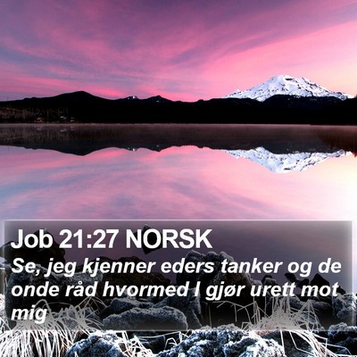 Job 21:27 NORSK Bible Verse Image