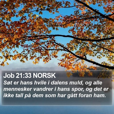 Job 21:33 NORSK Bible Verse Image