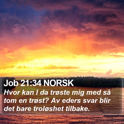 Job 21:34 NORSK Bible Verse Image