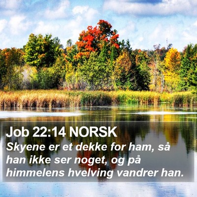 Job 22:14 NORSK Bible Verse Image