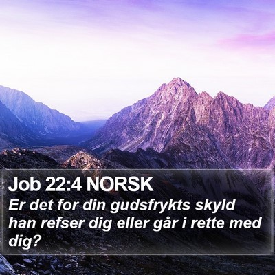 Job 22:4 NORSK Bible Verse Image