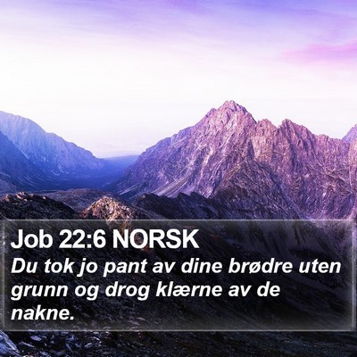 Job 22:6 NORSK Bible Verse Image