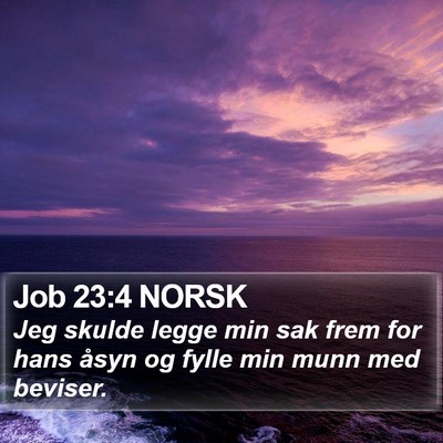 Job 23:4 NORSK Bible Verse Image