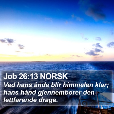 Job 26:13 NORSK Bible Verse Image