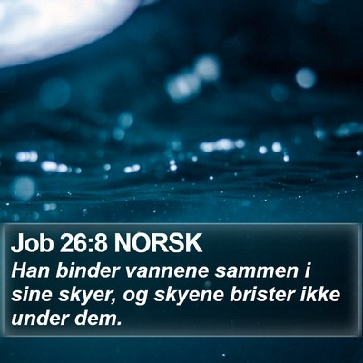 Job 26:8 NORSK Bible Verse Image