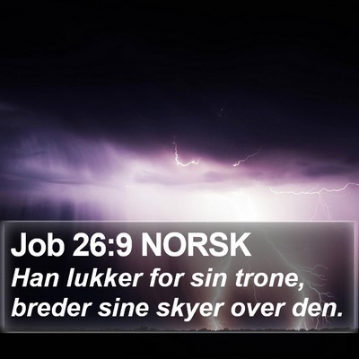 Job 26:9 NORSK Bible Verse Image
