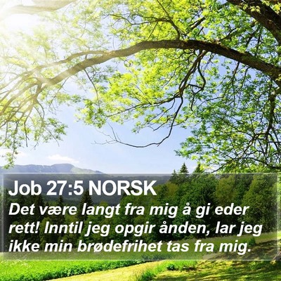 Job 27:5 NORSK Bible Verse Image