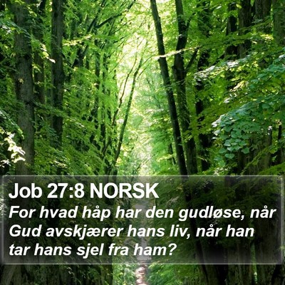 Job 27:8 NORSK Bible Verse Image
