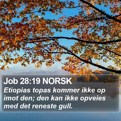 Job 28:19 NORSK Bible Verse Image