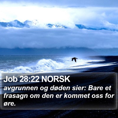 Job 28:22 NORSK Bible Verse Image
