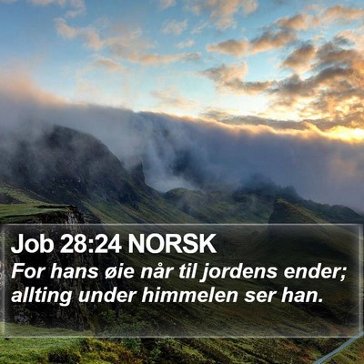 Job 28:24 NORSK Bible Verse Image
