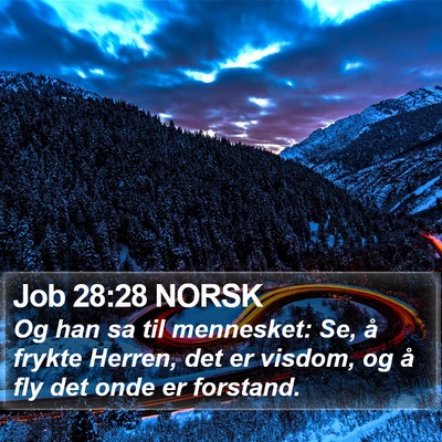 Job 28:28 NORSK Bible Verse Image