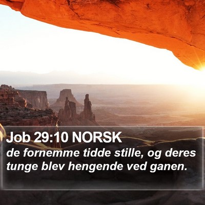 Job 29:10 NORSK Bible Verse Image