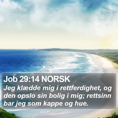 Job 29:14 NORSK Bible Verse Image