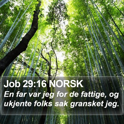Job 29:16 NORSK Bible Verse Image