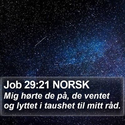 Job 29:21 NORSK Bible Verse Image