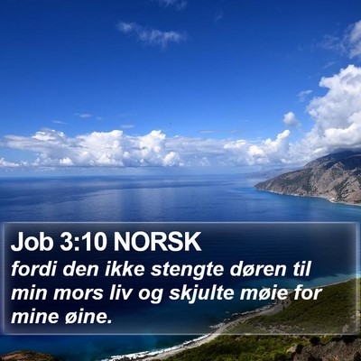 Job 3:10 NORSK Bible Verse Image