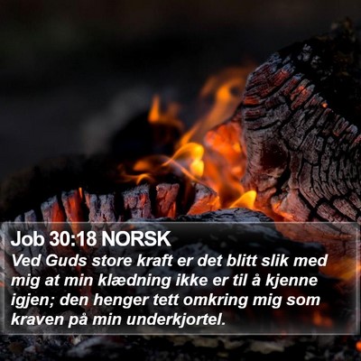 Job 30:18 NORSK Bible Verse Image