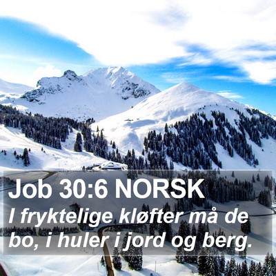 Job 30:6 NORSK Bible Verse Image