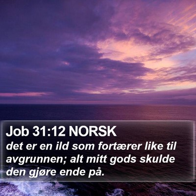 Job 31:12 NORSK Bible Verse Image
