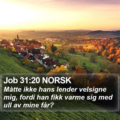 Job 31:20 NORSK Bible Verse Image