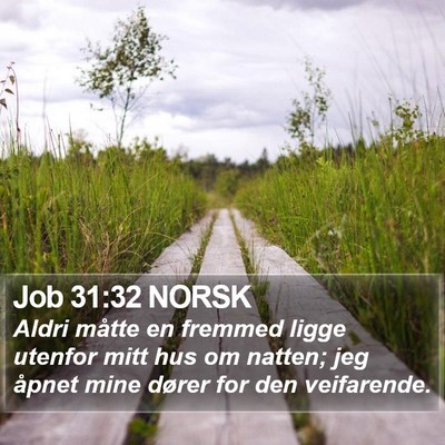 Job 31:32 NORSK Bible Verse Image