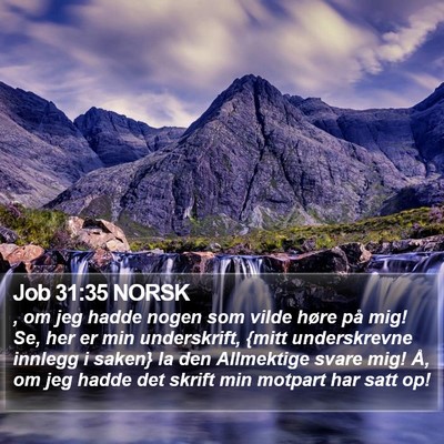 Job 31:35 NORSK Bible Verse Image
