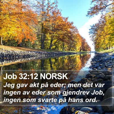 Job 32:12 NORSK Bible Verse Image