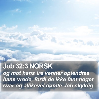 Job 32:3 NORSK Bible Verse Image