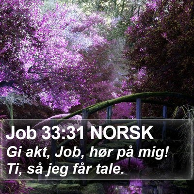Job 33:31 NORSK Bible Verse Image