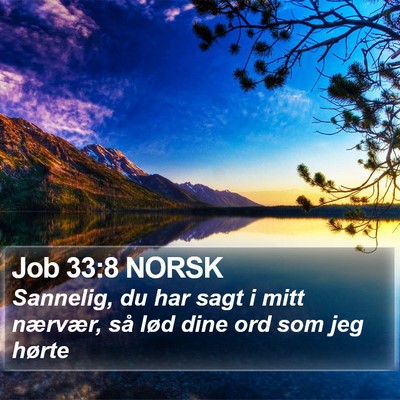 Job 33:8 NORSK Bible Verse Image