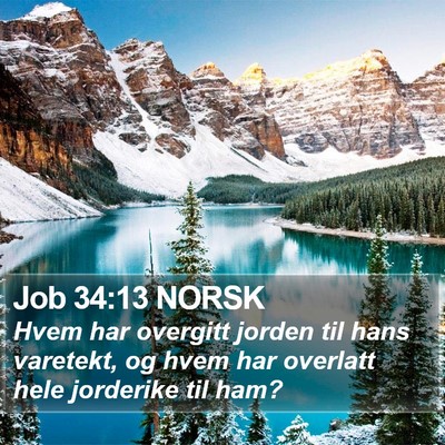 Job 34:13 NORSK Bible Verse Image