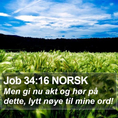 Job 34:16 NORSK Bible Verse Image