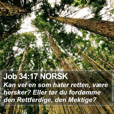 Job 34:17 NORSK Bible Verse Image