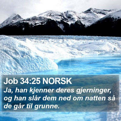 Job 34:25 NORSK Bible Verse Image
