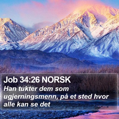 Job 34:26 NORSK Bible Verse Image