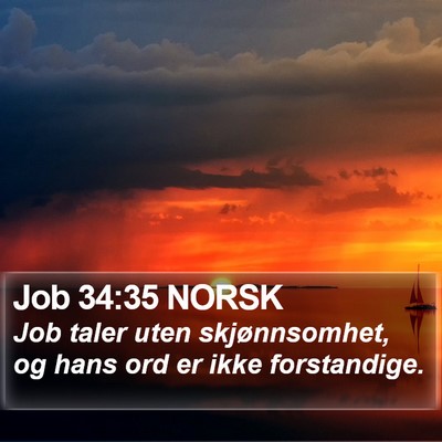 Job 34:35 NORSK Bible Verse Image
