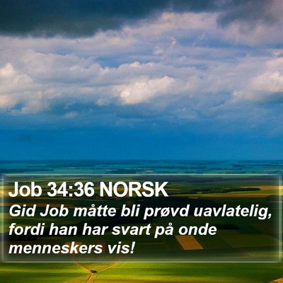 Job 34:36 NORSK Bible Verse Image