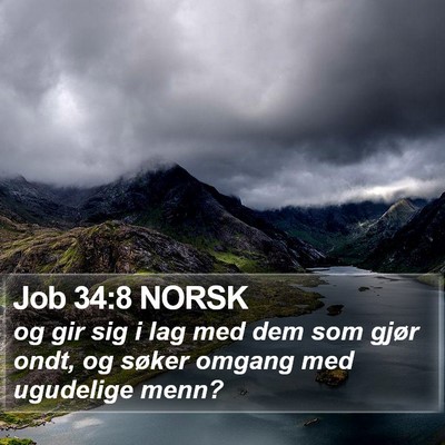 Job 34:8 NORSK Bible Verse Image